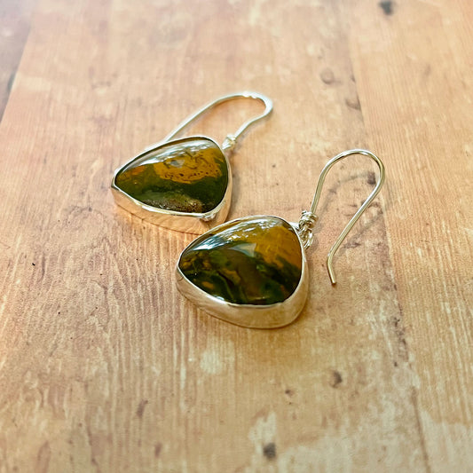 STERLING SILVER IMPERIAL JASPER EARRINGS - MOTHER EARTH TALISMAN