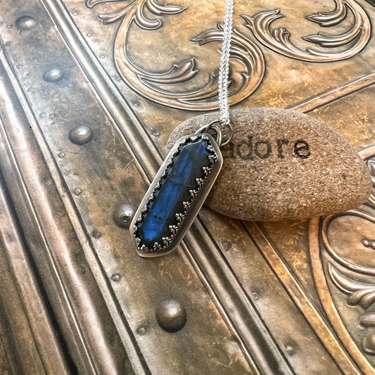 STERLING SILVER LABRADORITE HEX NECKLACE - ORIGINALITY TALISMAN