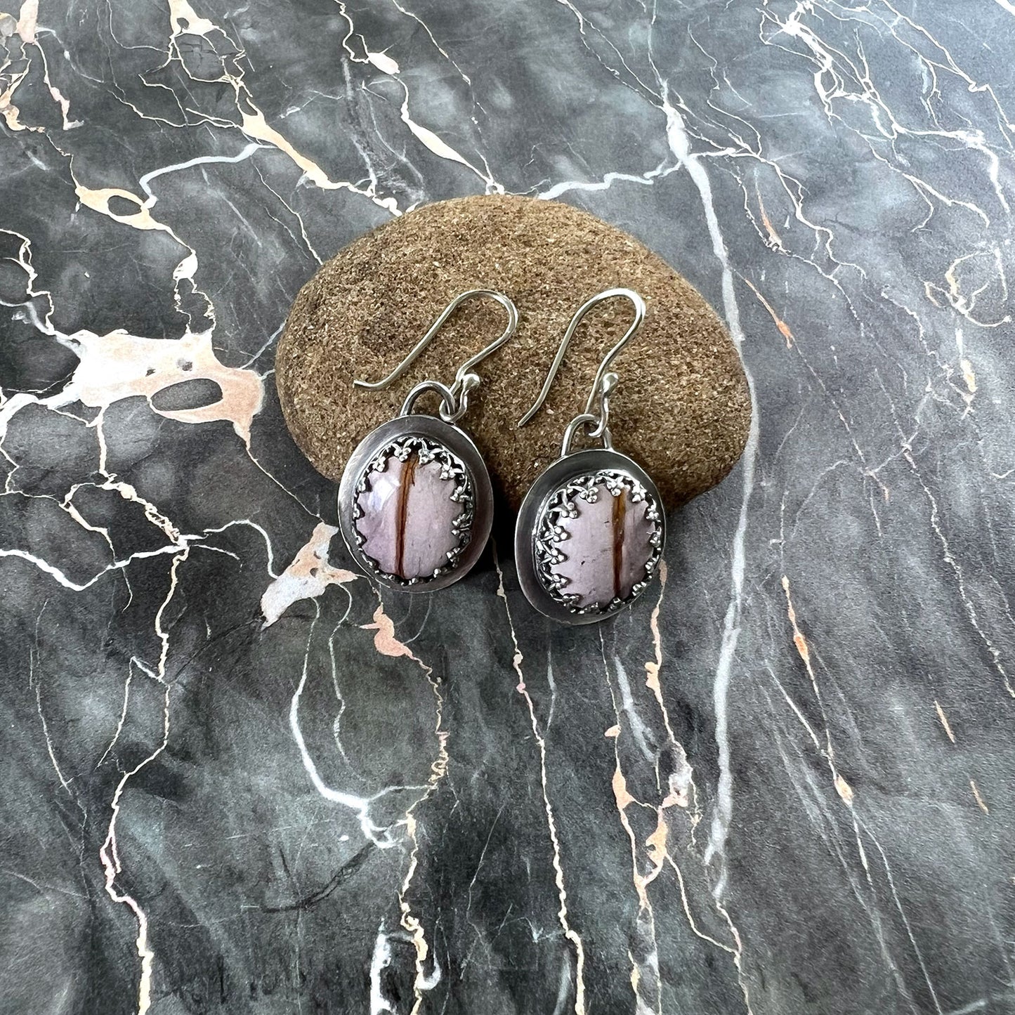 STERLING SILVER LILAC MOOKAITE EARRINGS - CELEBRATING CHANGE TALISMAN