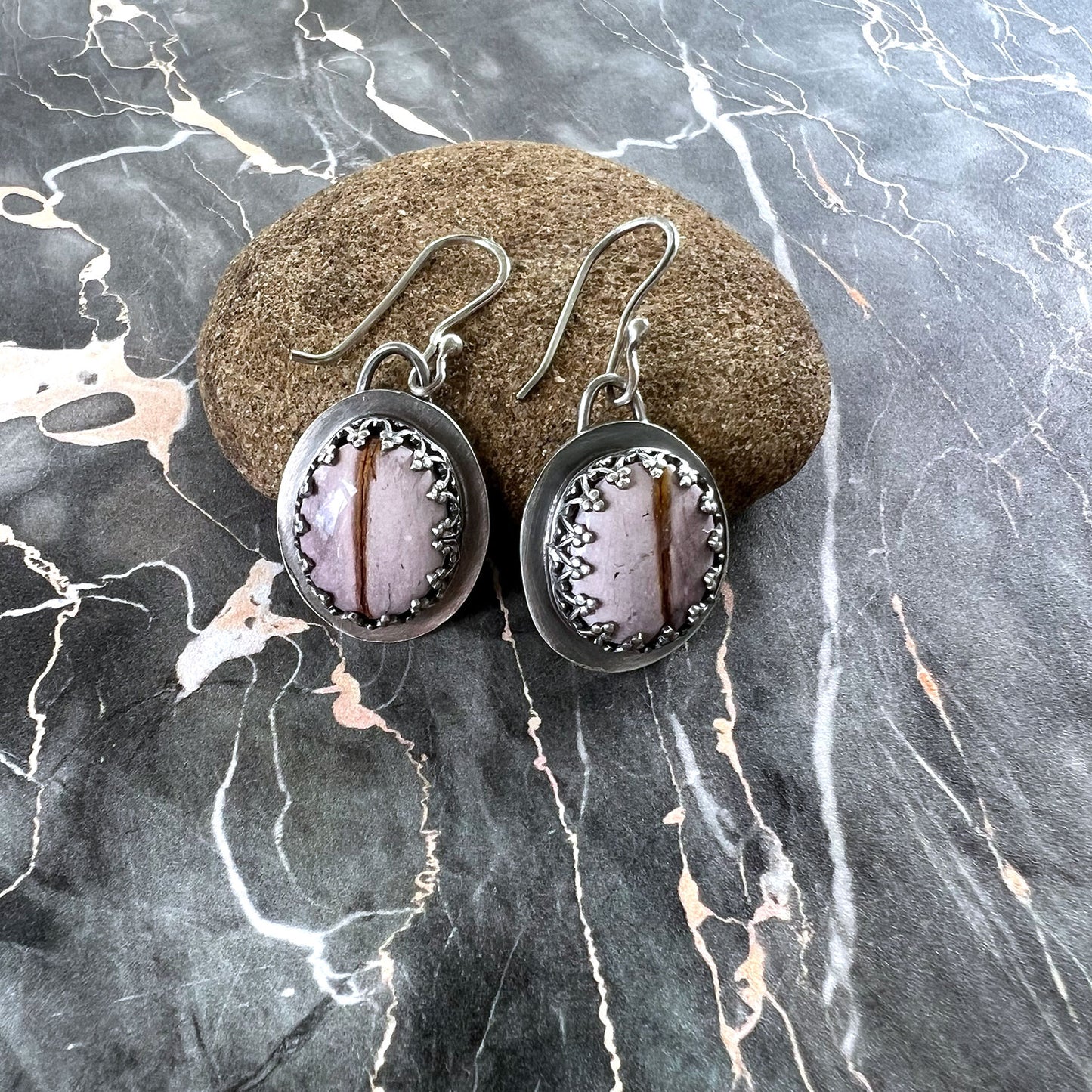 STERLING SILVER LILAC MOOKAITE EARRINGS - CELEBRATING CHANGE TALISMAN