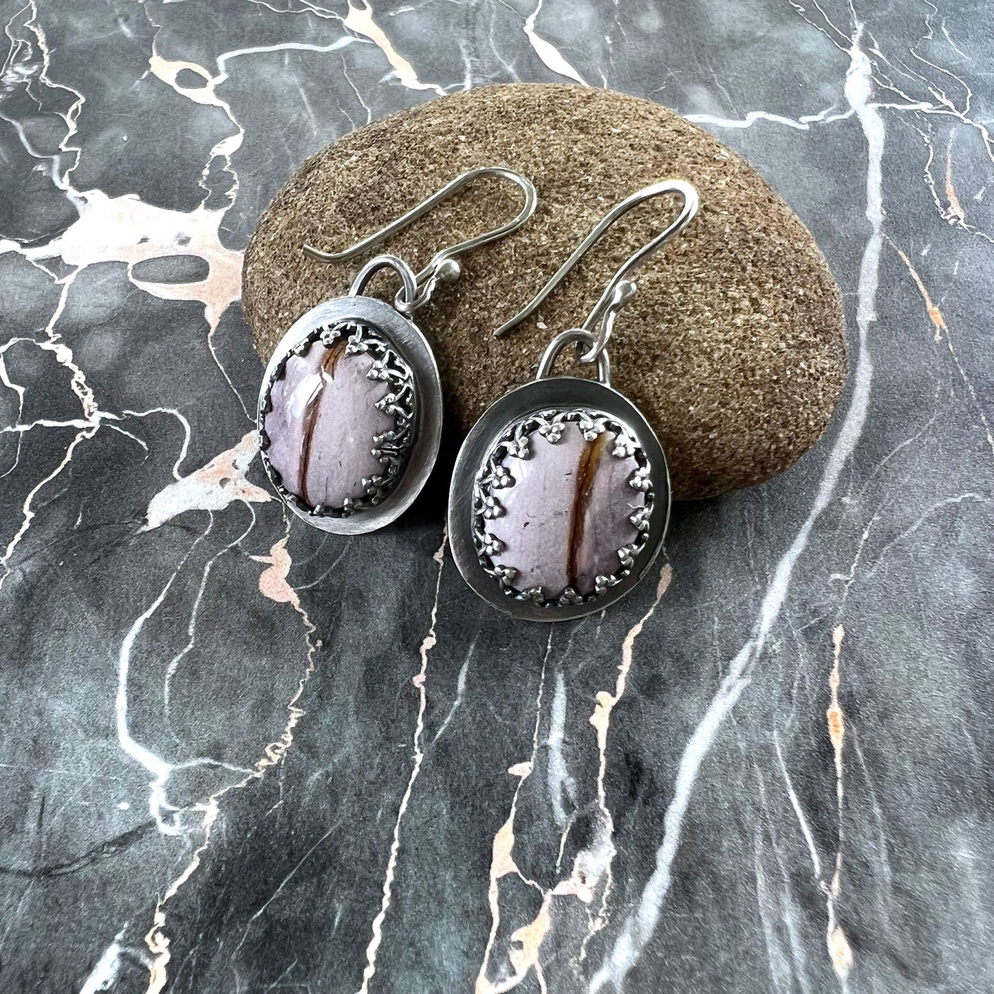 STERLING SILVER LILAC MOOKAITE EARRINGS - CELEBRATING CHANGE TALISMAN