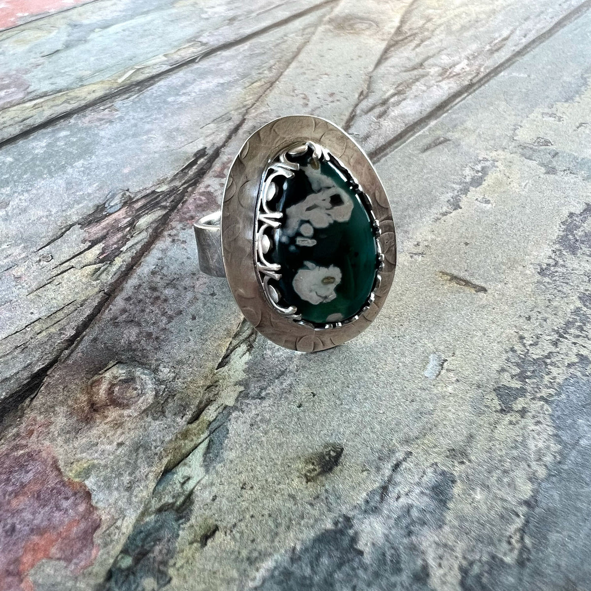 STERLING SILVER MYSTIC SAGE VARISCITE RING - JOYFUL TALISMAN