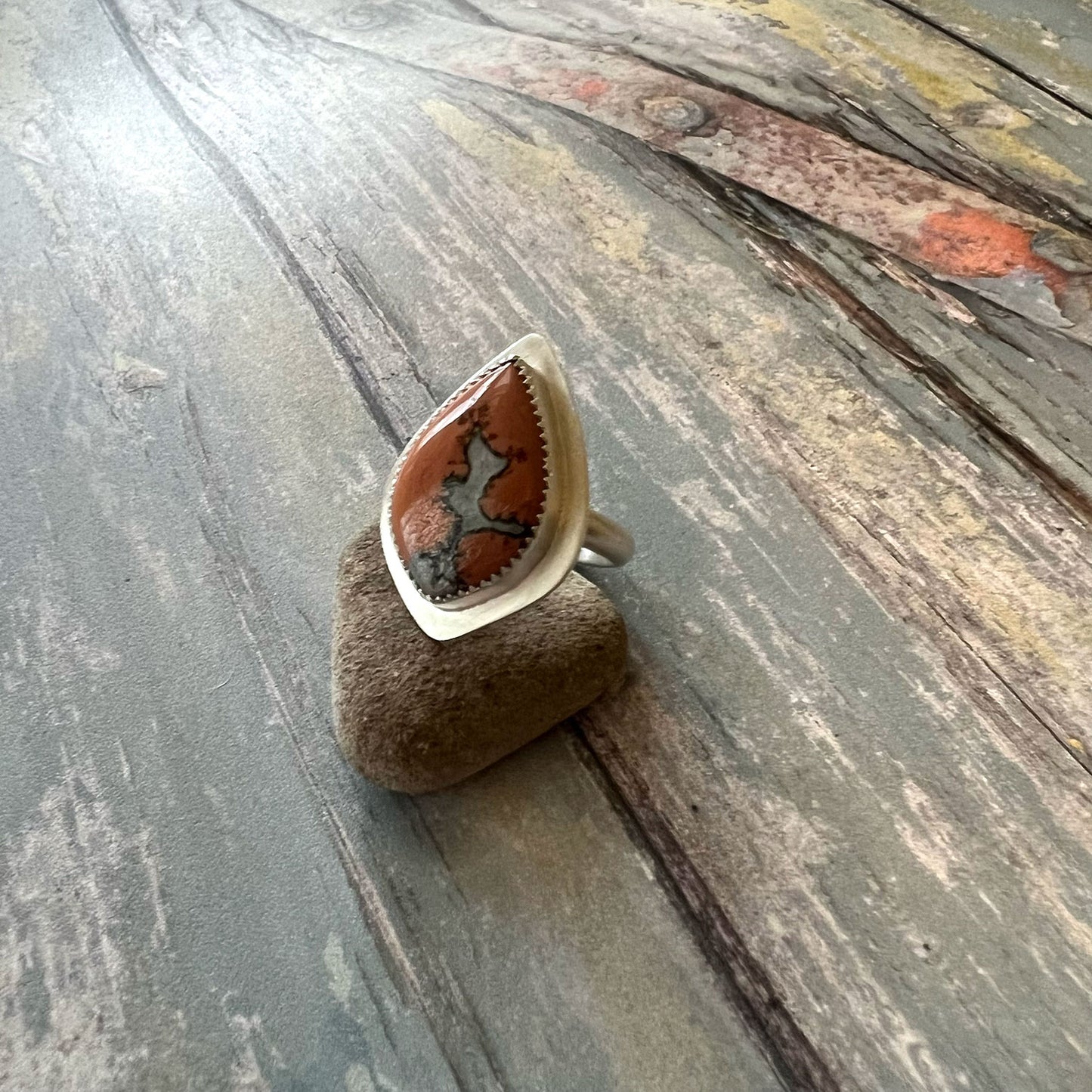 STERLING SILVER MALIGANO JASPER RING - MOTHER EARTH TALISMAN