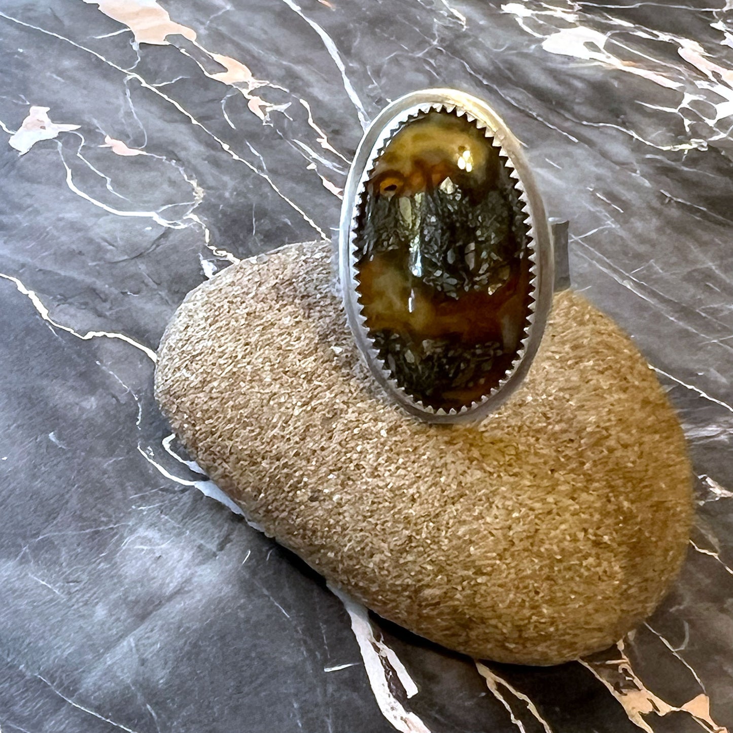 STERLING SILVER MARCASITE OVAL RING - EQUALITY TALISMAN