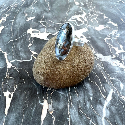 STERLING SILVER MOHAWKITE OVAL RING - WILLPOWER TALISMAN