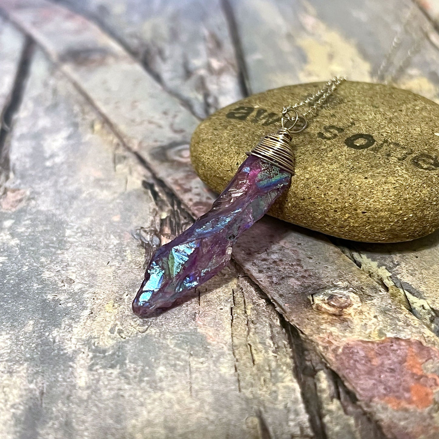 STERLING SILVER QUARTZ POINT NECKLACES - SYNCH ME TALISMAN