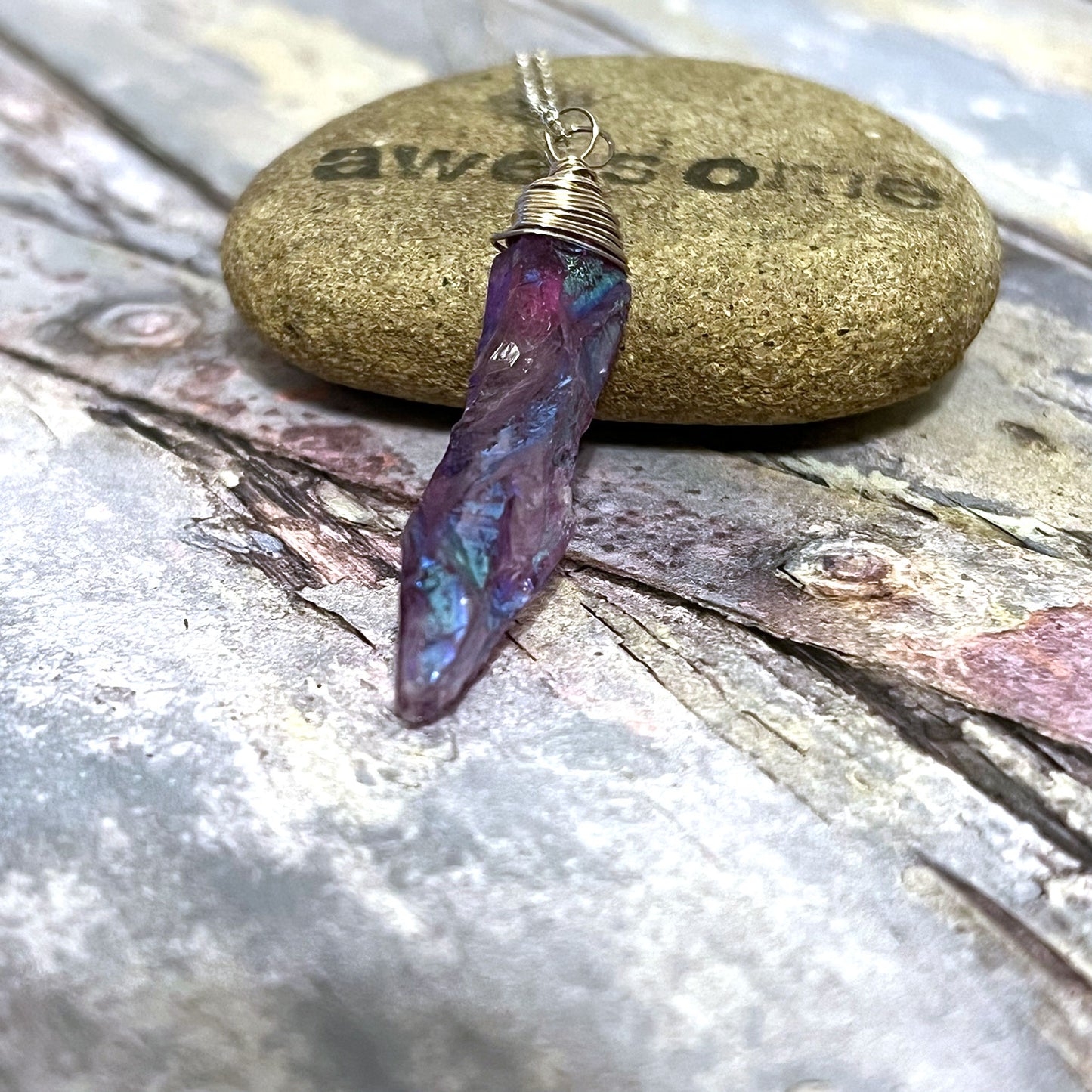 STERLING SILVER QUARTZ POINT NECKLACES - SYNCH ME TALISMAN