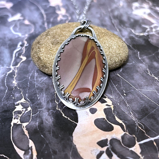 STERLING SILVER NOREENA OVAL NECKLACE - MOTHER EARTH TALISMAN