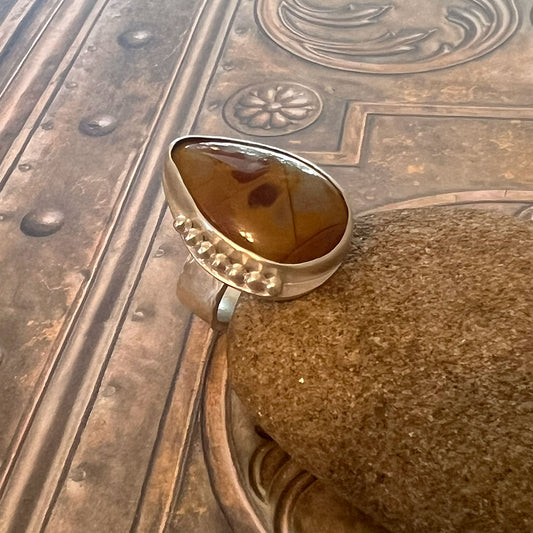 STERLING SILVER NOREENA JASPER RING - MOTHER EARTH TALISMAN