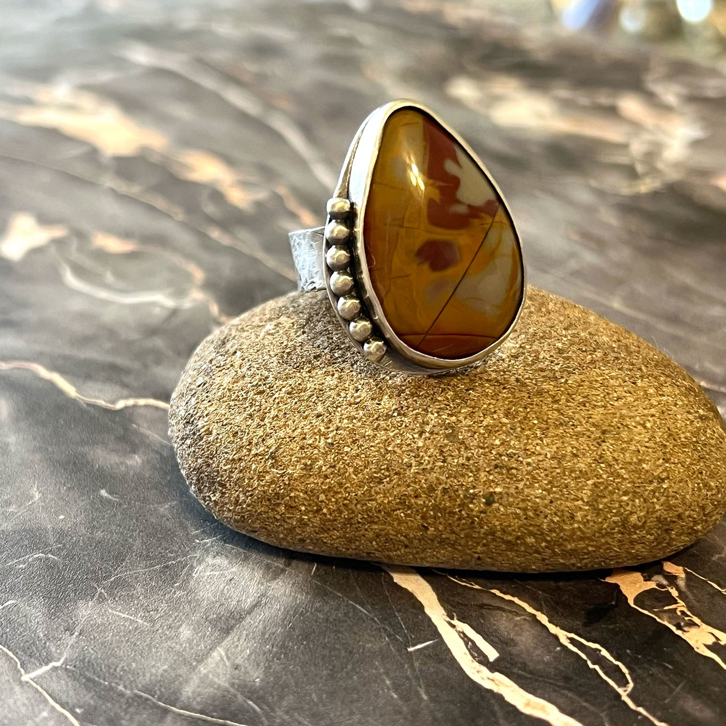 STERLING SILVER NOREENA JASPER RING - MOTHER EARTH TALISMAN