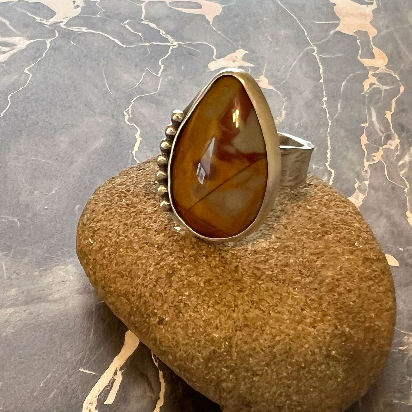 STERLING SILVER NOREENA JASPER RING - MOTHER EARTH TALISMAN
