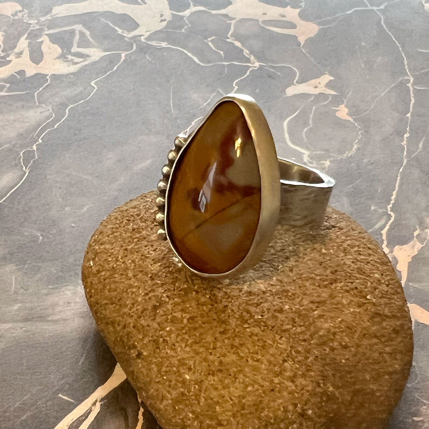 STERLING SILVER NOREENA JASPER RING - MOTHER EARTH TALISMAN