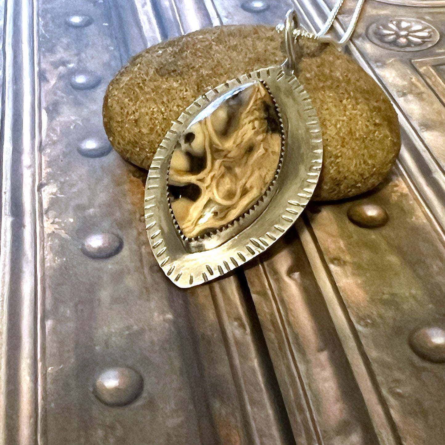 STERLING SILVER PALM WOOD NECKLACE - PATIENCE TALISMAN