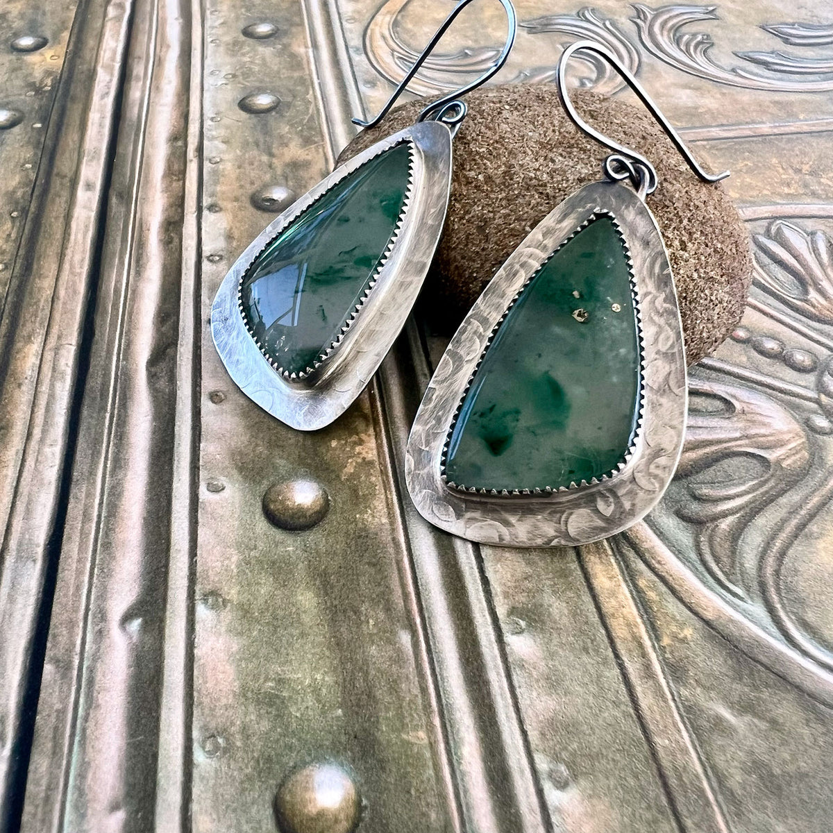 STERLING SILVER PREHNITE EARRINGS - DREAMSTONE TALISMAN
