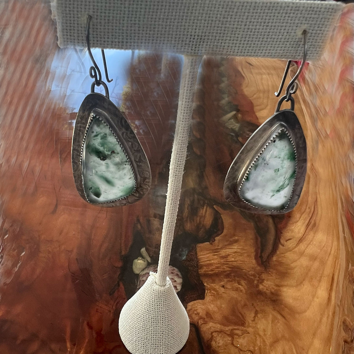 STERLING SILVER PREHNITE EARRINGS - DREAMSTONE TALISMAN