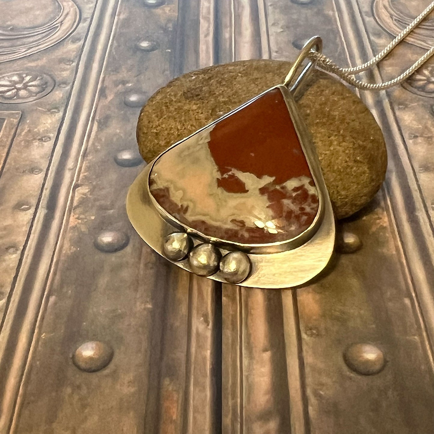 STERLING SILVER RED JASPER NECKLACE - MOTHER EARTH TALISMAN