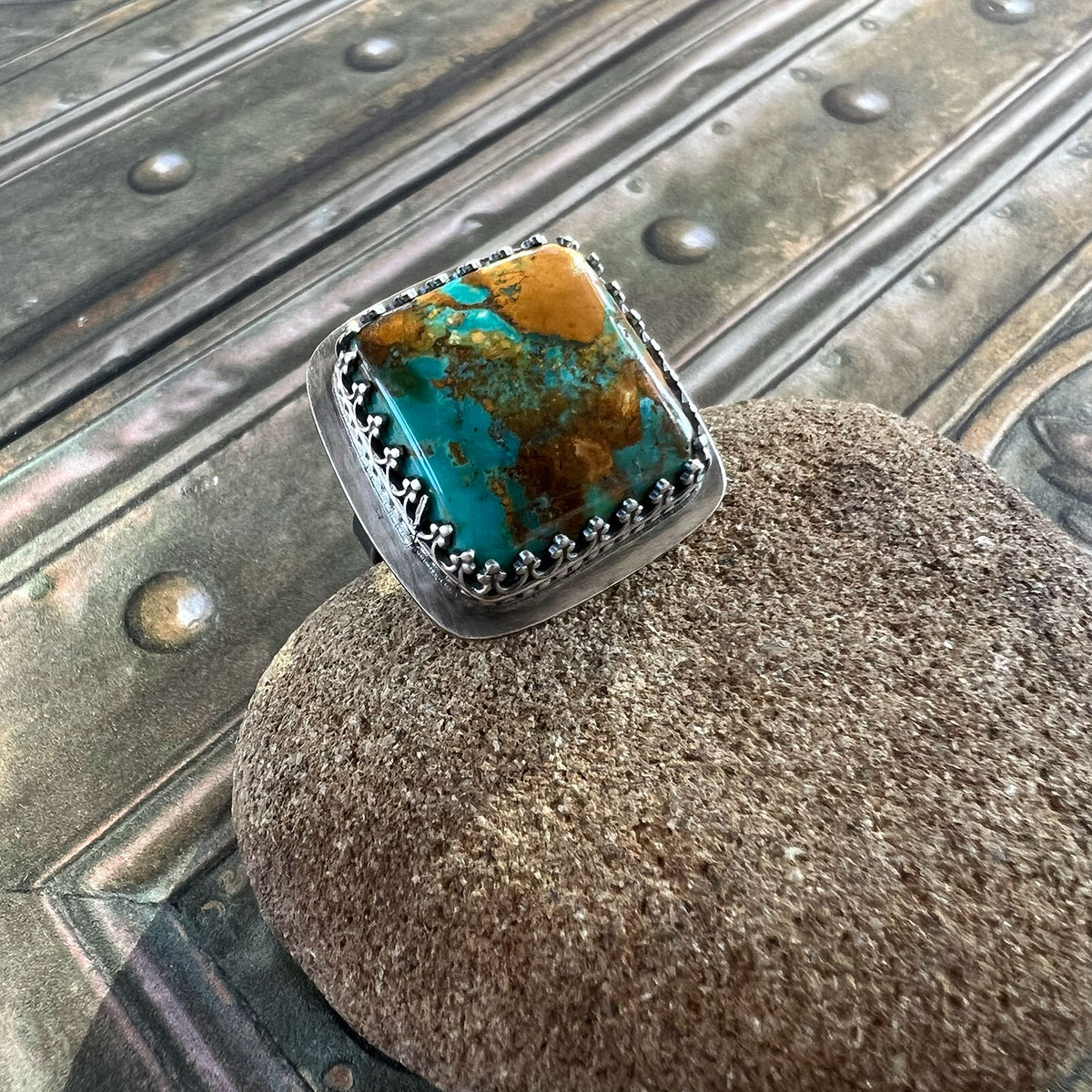 STERLING SILVER RISING PHOENIX TURQUOISE RING - HEAVEN AND EARTH TALISMAN