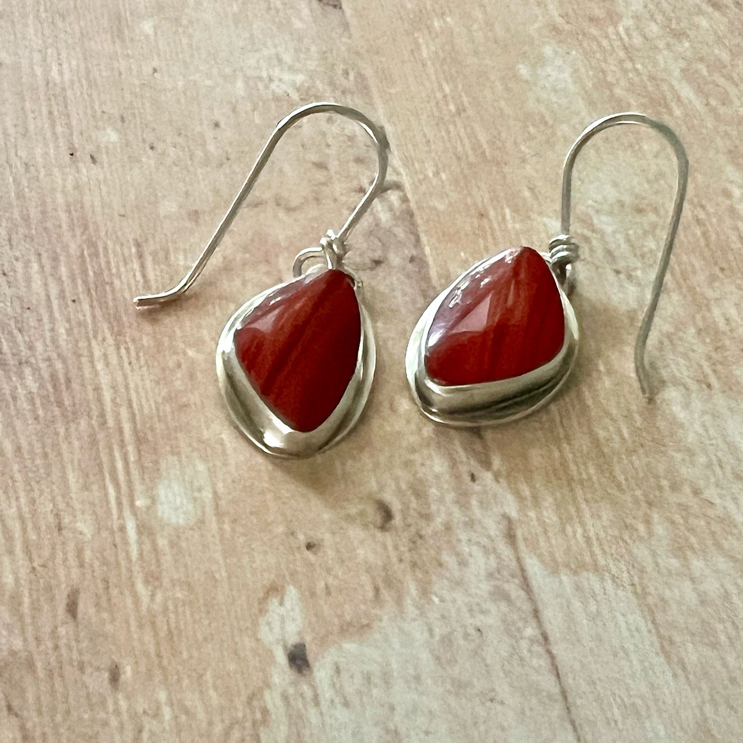 STERLING SILVER BEZEL SET EARRINGS