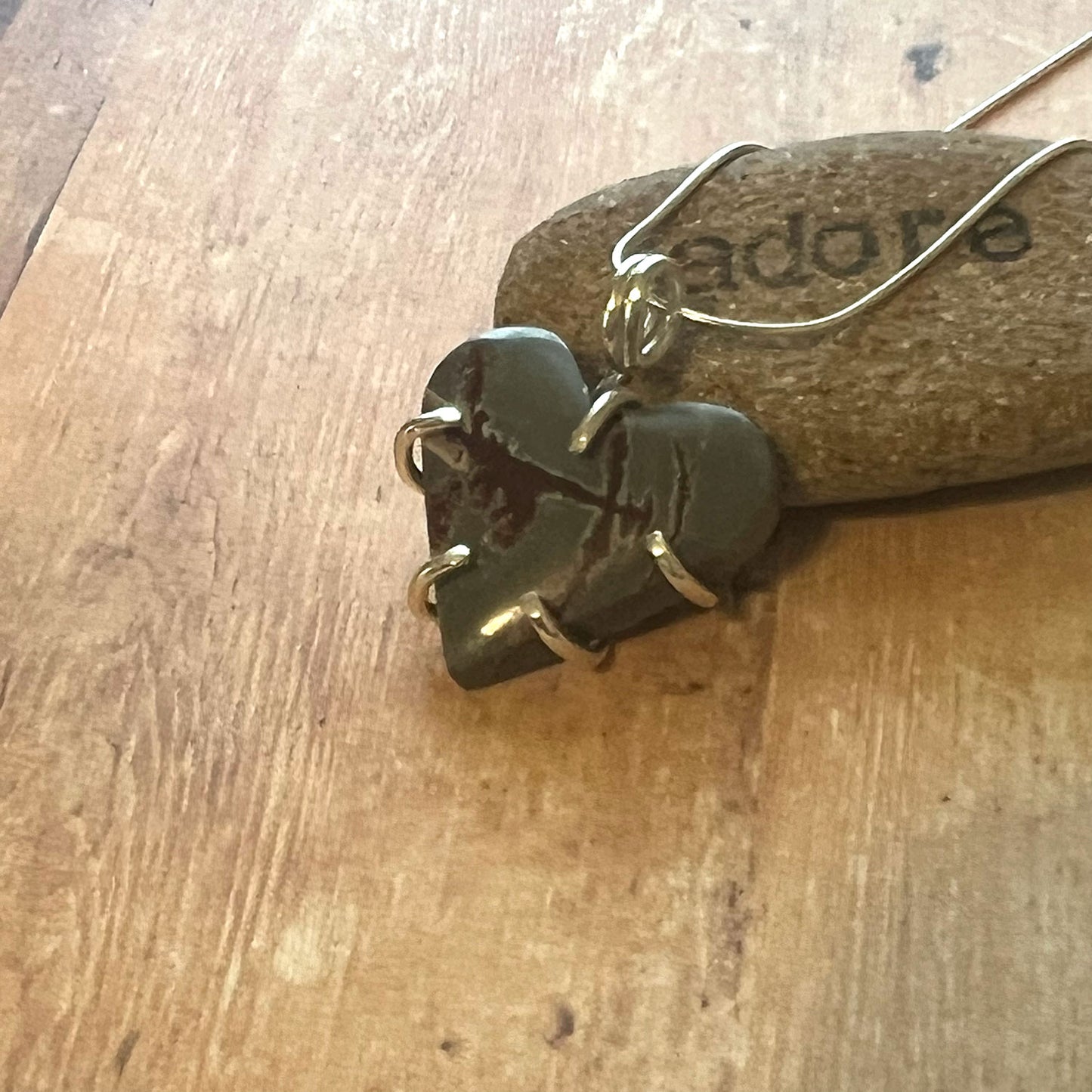 STERLING SILVER SONORAN DENDRITIC RHYOLITE HEART NECKLACE - PROGRESS TALISMAN