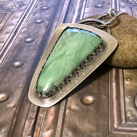 STERLING SILVER VARISCITE NECKLACE - JOYFUL TALISMAN