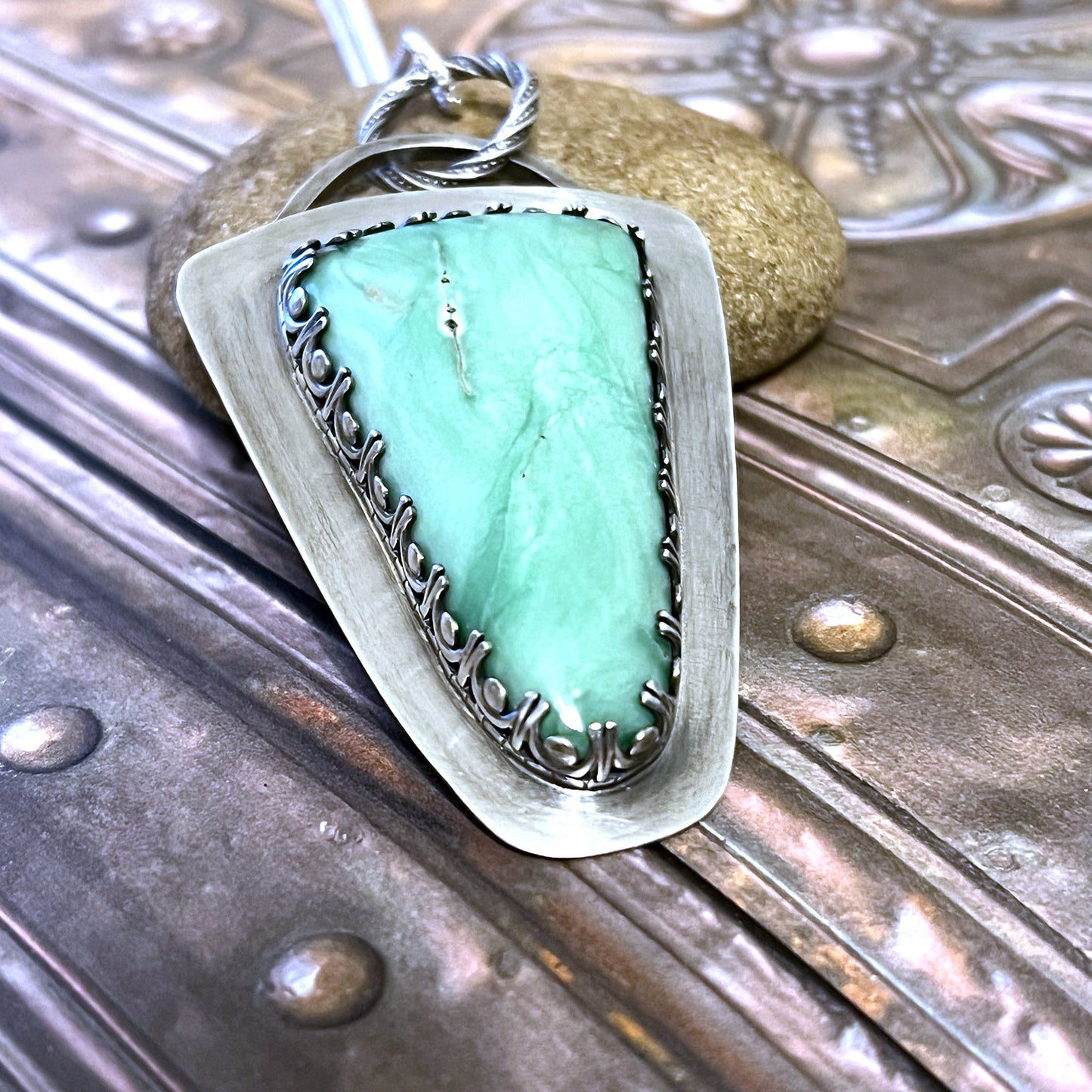 STERLING SILVER VARISCITE NECKLACE - JOYFUL TALISMAN