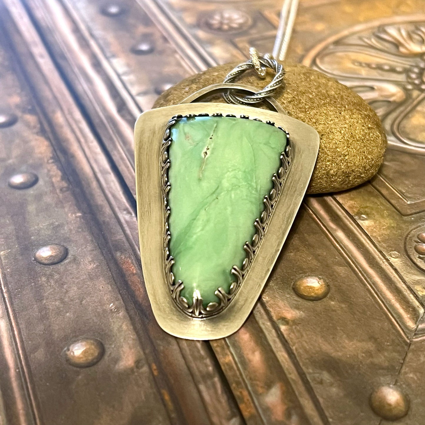 STERLING SILVER VARISCITE NECKLACE - JOYFUL TALISMAN
