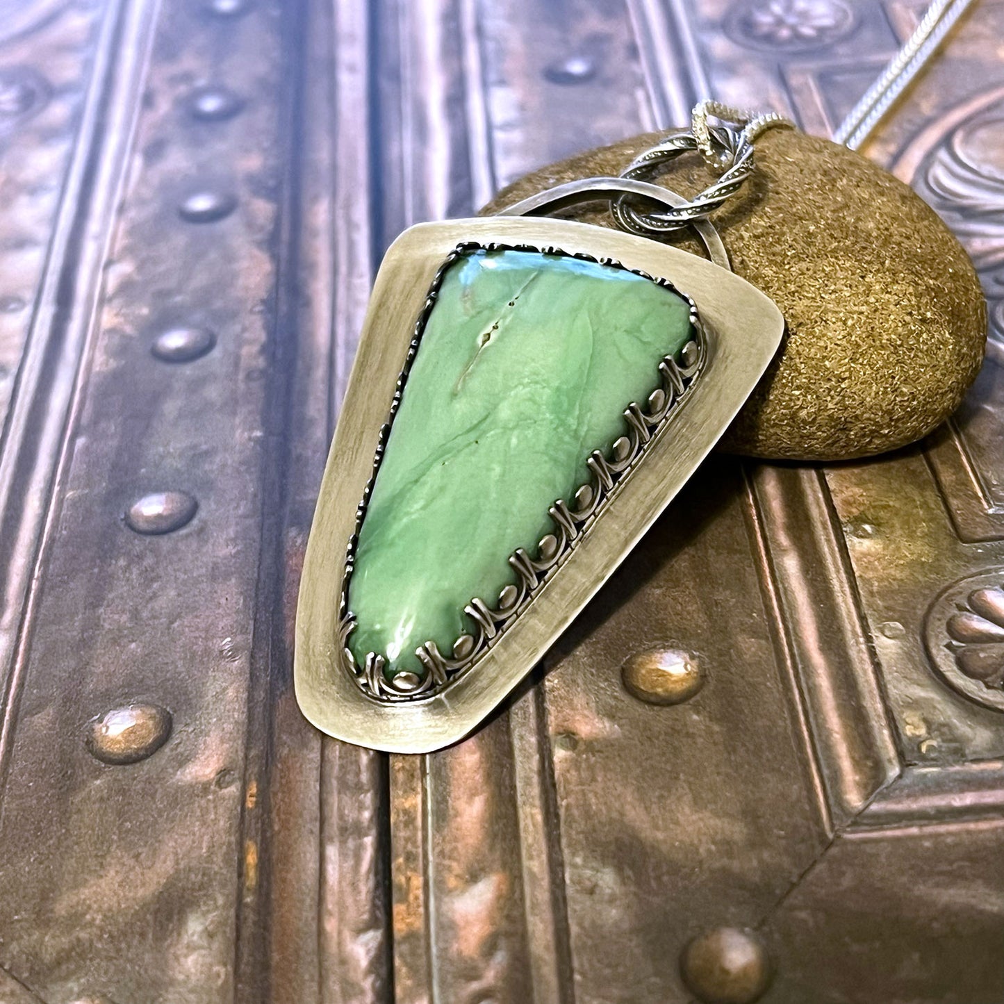 STERLING SILVER VARISCITE NECKLACE - JOYFUL TALISMAN