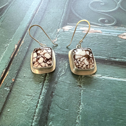 STERLING SILVER WILD HORSE MAGNESITE EARRINGS - CREATIVE BOOST TALISMAN