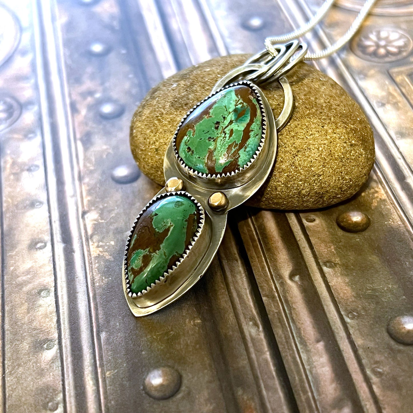 STERLING SILVER OPAL WOOD NECKLACE - TRANSFORMATION TALISMAN