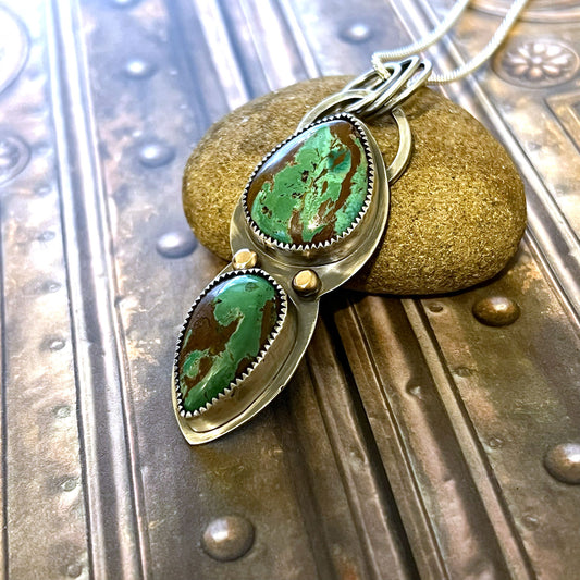 STERLING SILVER OPAL WOOD NECKLACE - TRANSFORMATION TALISMAN