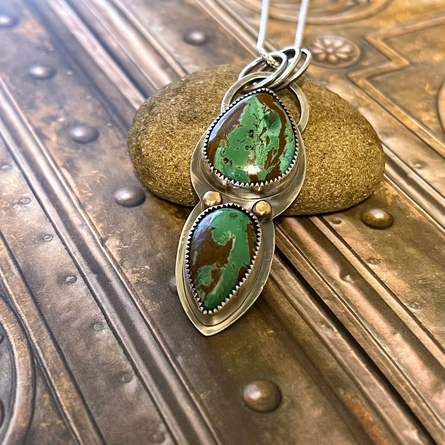 STERLING SILVER OPAL WOOD NECKLACE - TRANSFORMATION TALISMAN