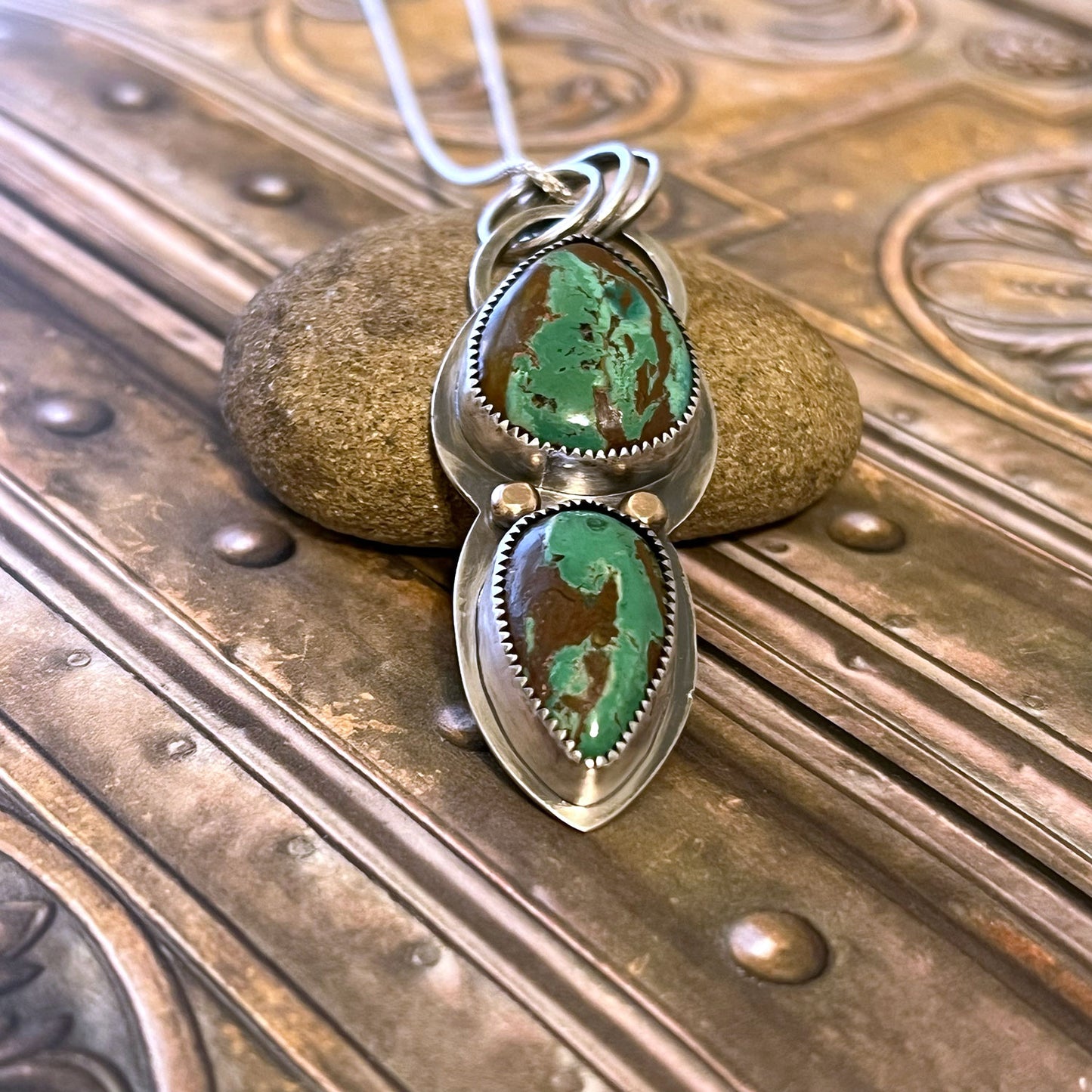 STERLING SILVER OPAL WOOD NECKLACE - TRANSFORMATION TALISMAN