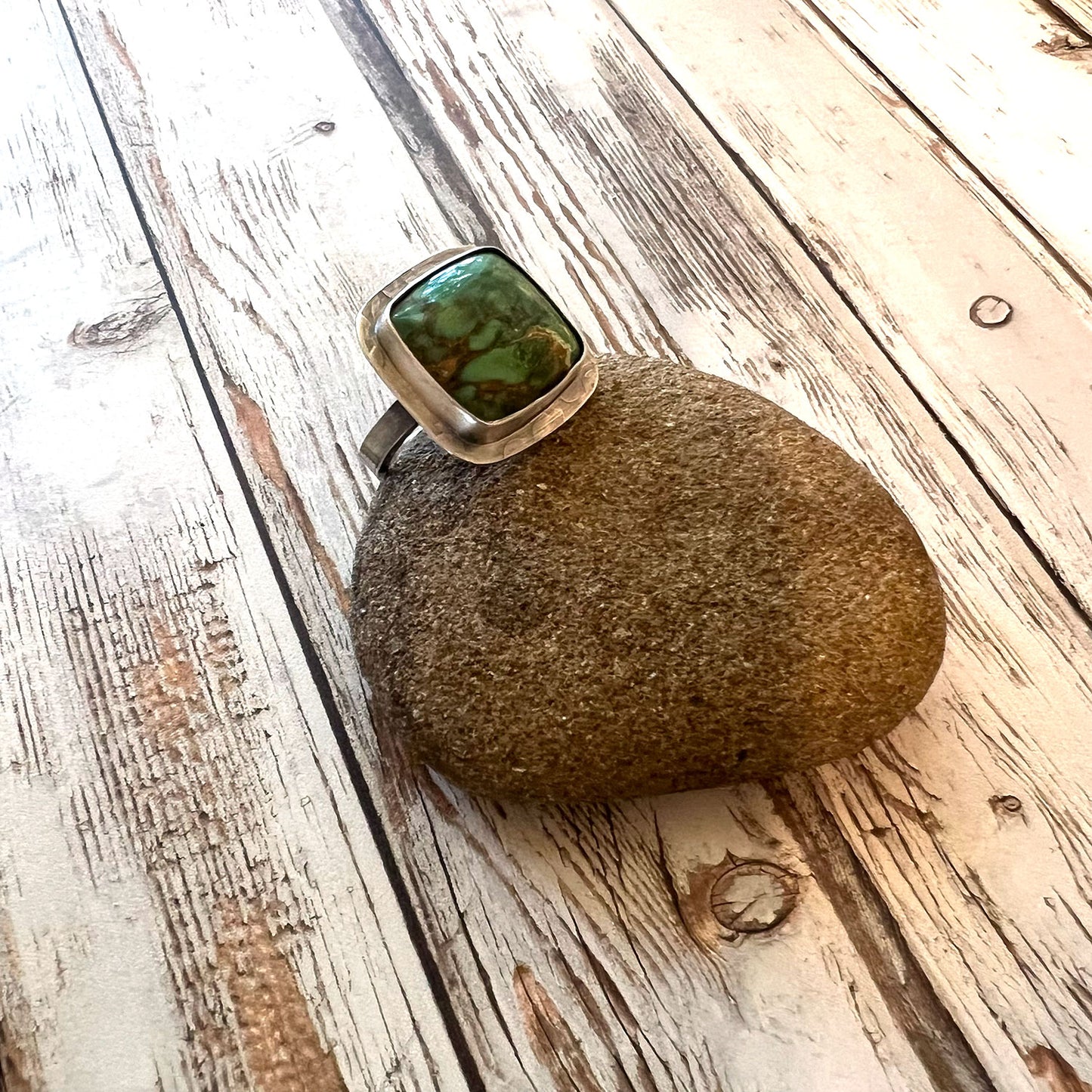 STERLING SILVER WOODLAND VARISCITE RING - JOYFUL TALISMAN