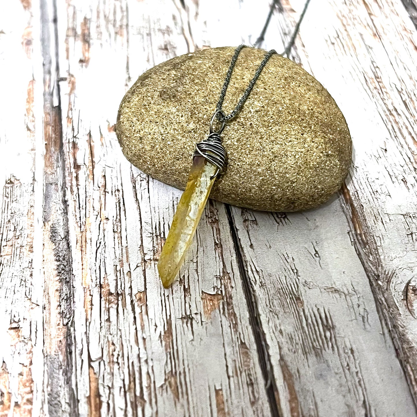 STERLING SILVER QUARTZ POINT NECKLACES - SYNCH ME TALISMAN