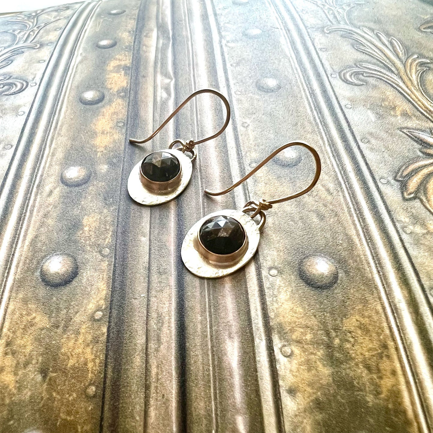 STERLING/GOLD FILLED CHOCOLATE SAPPHIRE EARRINGS - INSPIRATION TALISMAN