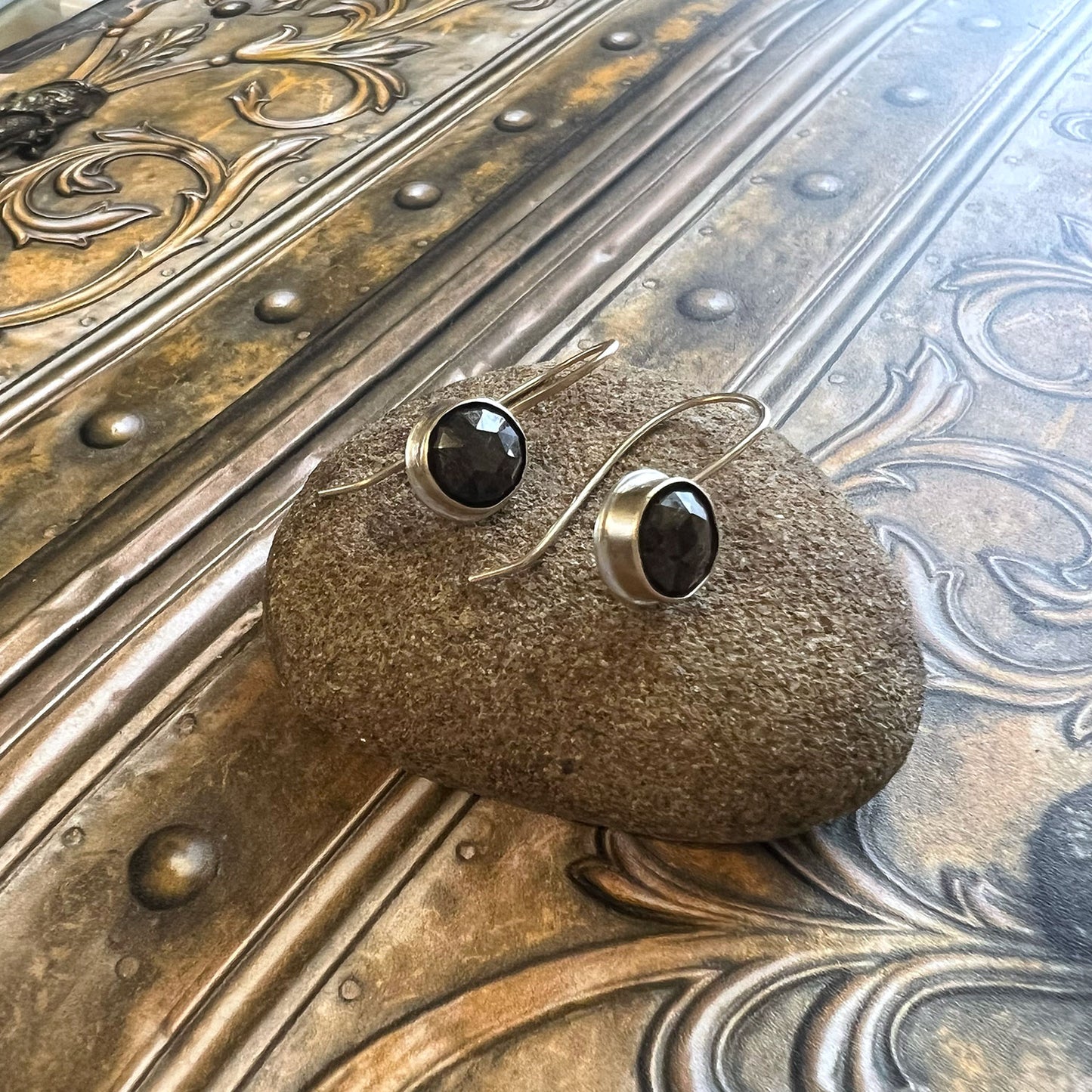 STERLING/GOLD FILLED CHOCOLATE SAPPHIRE EARRINGS - INSPIRATION TALISMAN