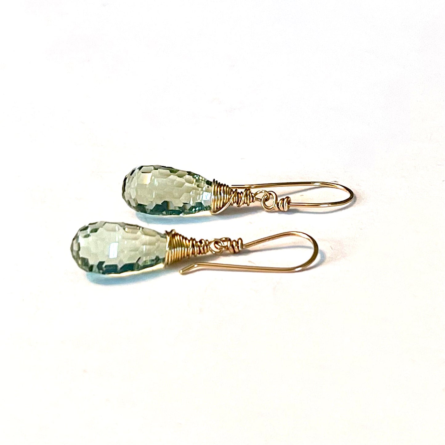 GOLD FILLED GREEN AMETHYST BRIOLETTE EARRINGS - DREAMLAND TALISMAN