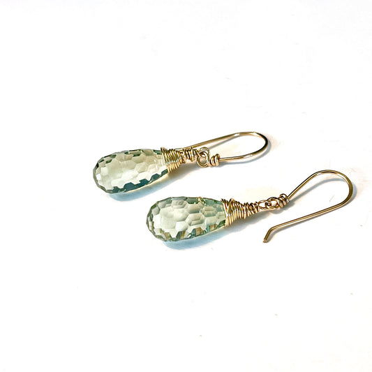 GOLD FILLED GREEN AMETHYST BRIOLETTE EARRINGS - DREAMLAND TALISMAN