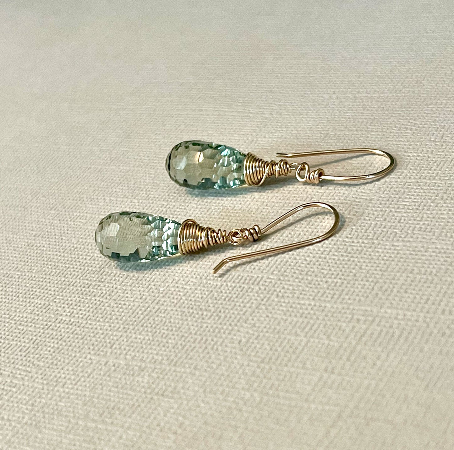 GOLD FILLED GREEN AMETHYST BRIOLETTE EARRINGS - DREAMLAND TALISMAN