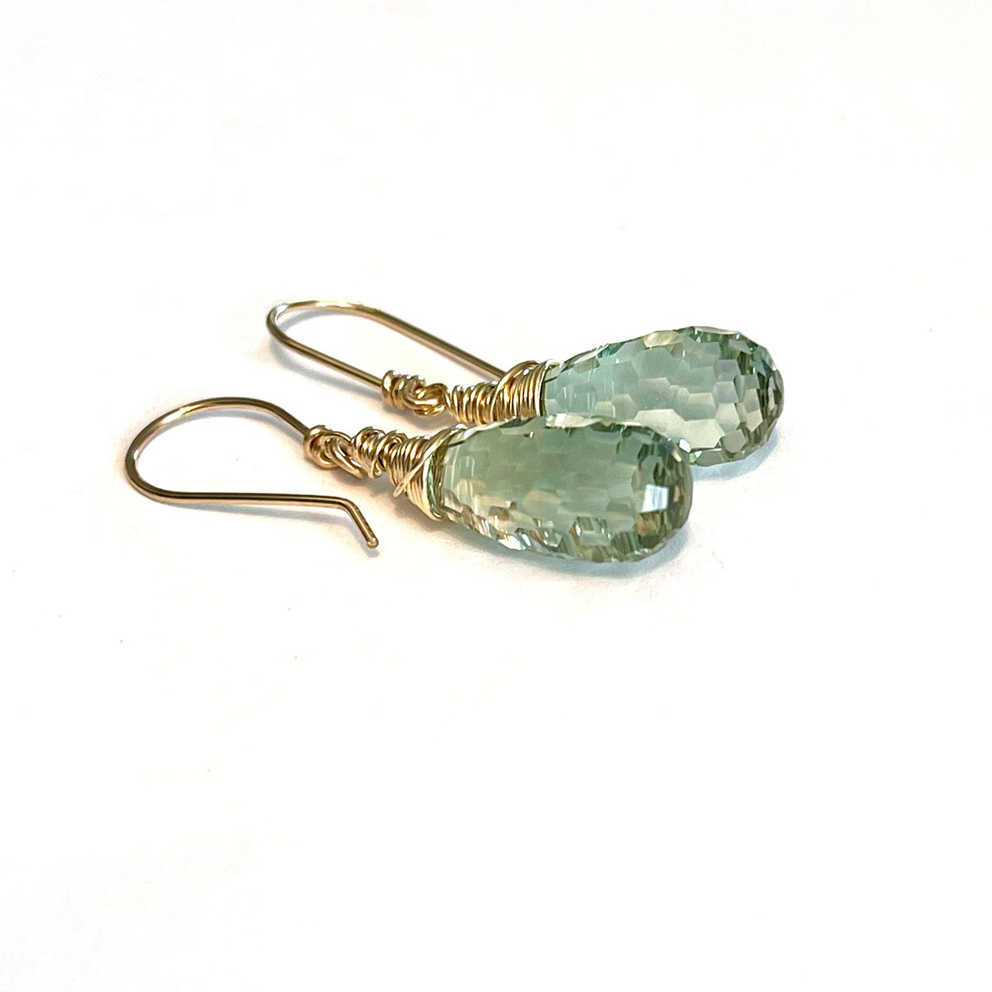 GOLD FILLED GREEN AMETHYST BRIOLETTE EARRINGS - DREAMLAND TALISMAN