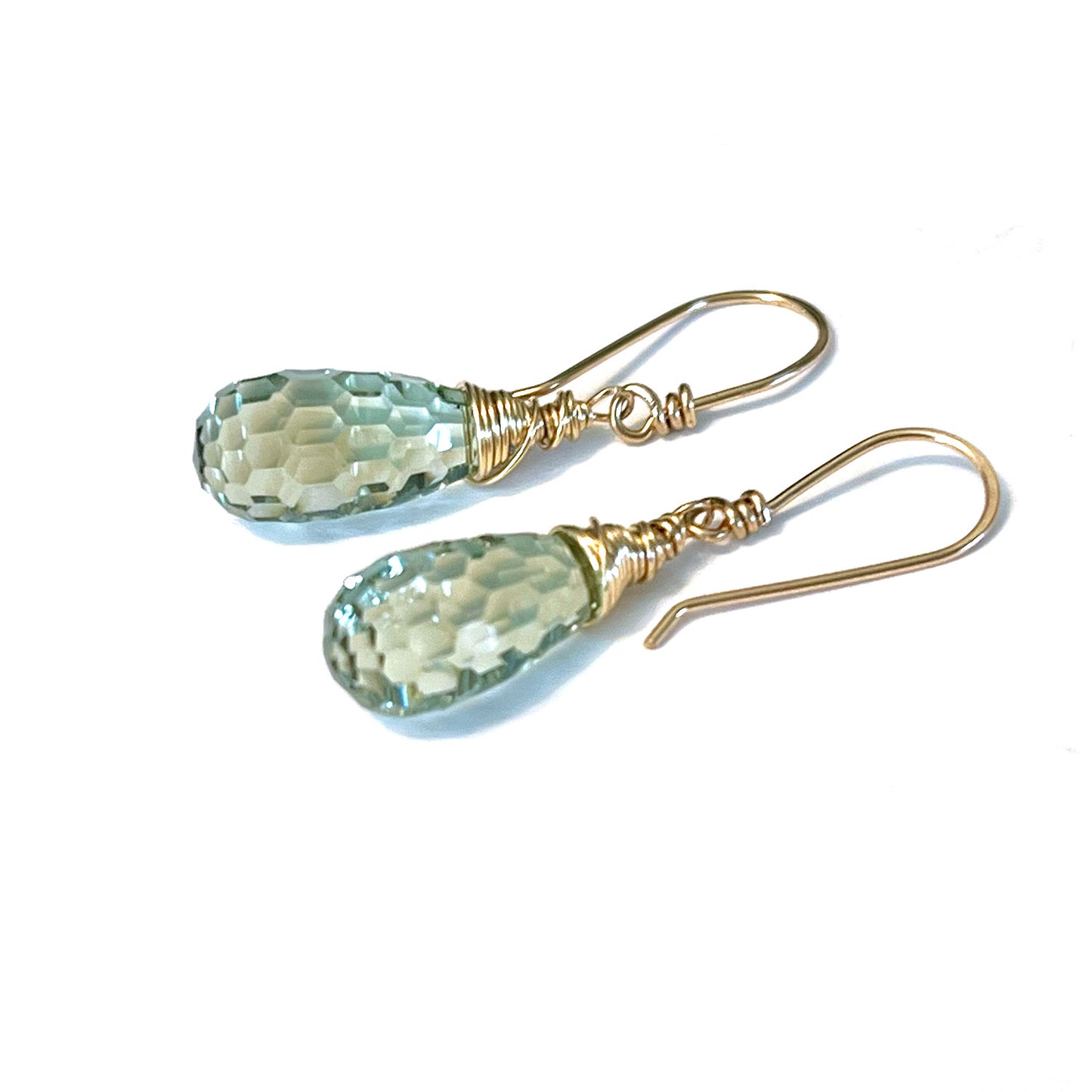 GOLD FILLED GREEN AMETHYST BRIOLETTE EARRINGS - DREAMLAND TALISMAN