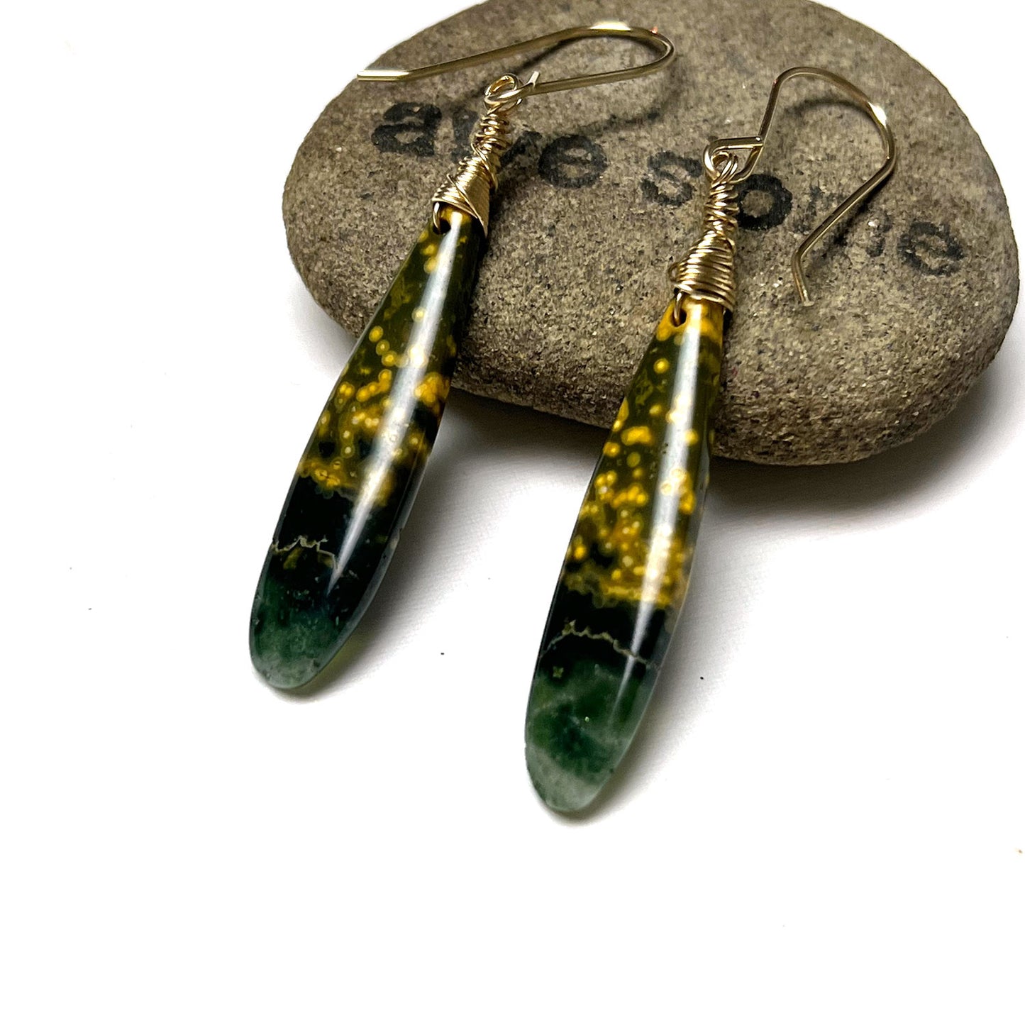 GEMSTONE LONG DROP EARRINGS - TALISMAN JEWELRY