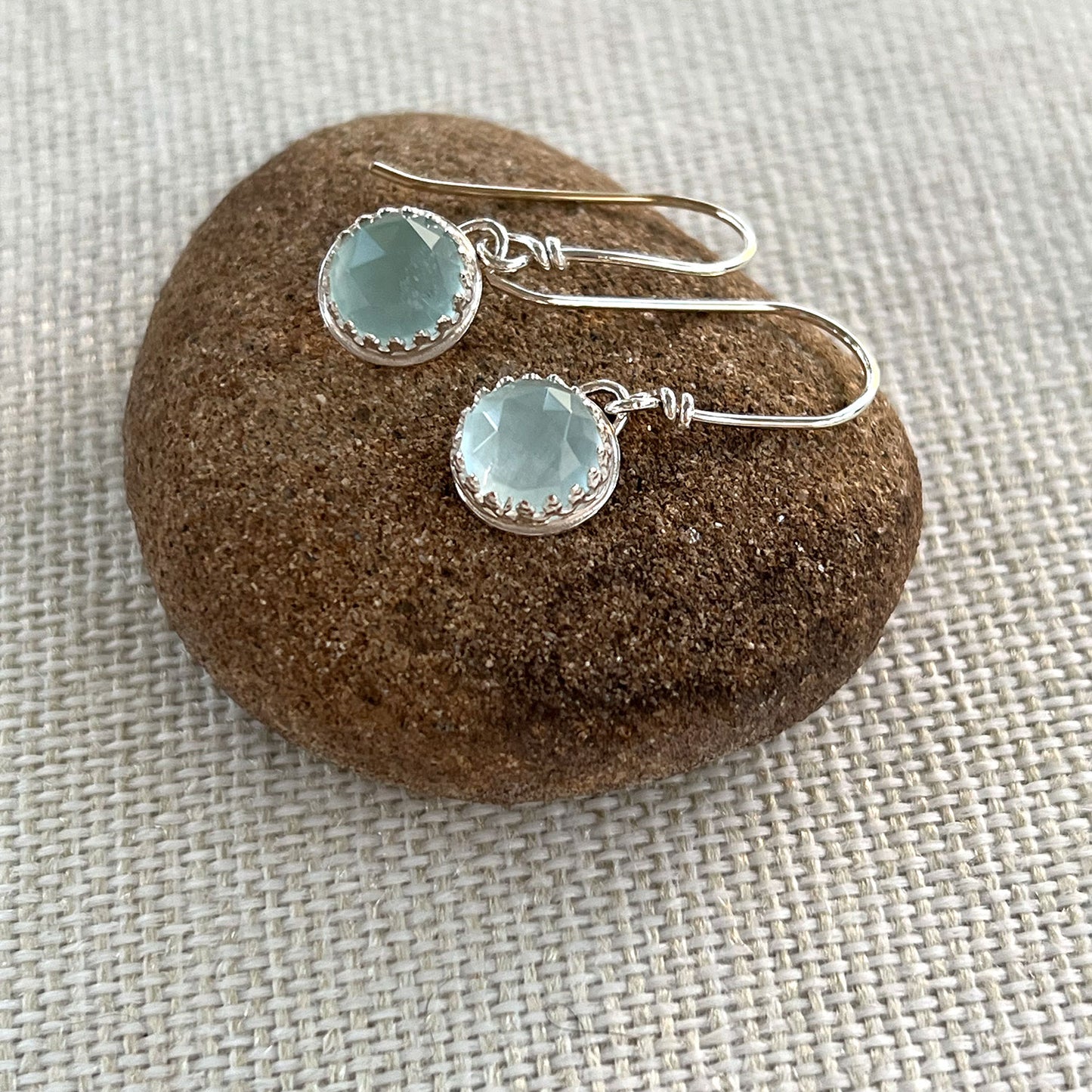 STERLING SILVER AQUAMARINE EARRINGS - SEA SPIRIT TALISMAN