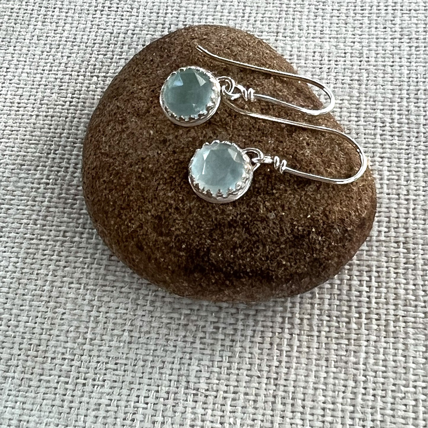 STERLING SILVER AQUAMARINE EARRINGS - SEA SPIRIT TALISMAN