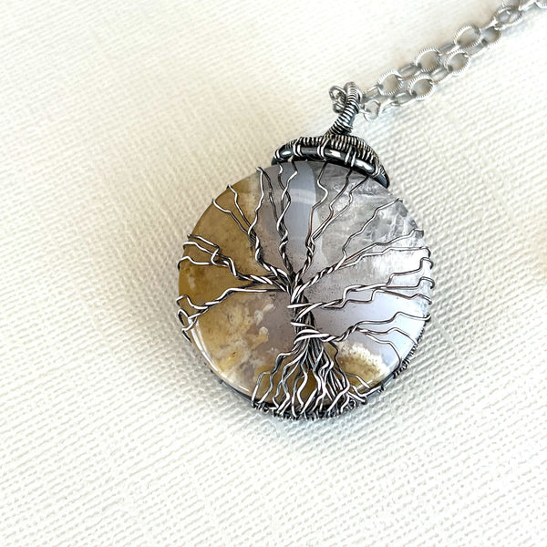 STERLING SILVER WRAPPED TREE OF LIFE NECKLACES - UNIVERSALITY TALISMAN