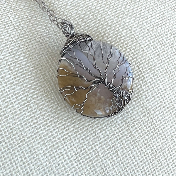 STERLING SILVER WRAPPED TREE OF LIFE NECKLACES - UNIVERSALITY TALISMAN