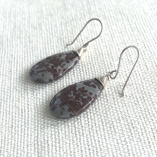 STERLING SILVER CHOHUA JASPER EARRINGS - NURTURE ME TALISMAN