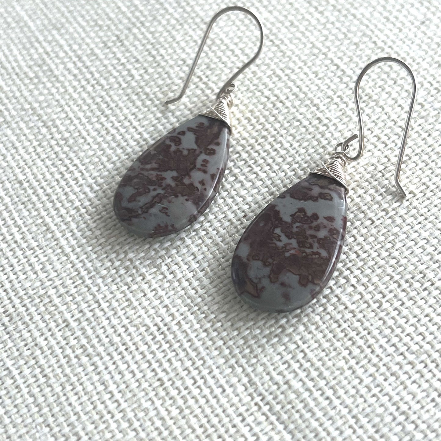 STERLING SILVER CHOHUA JASPER EARRINGS - NURTURE ME TALISMAN