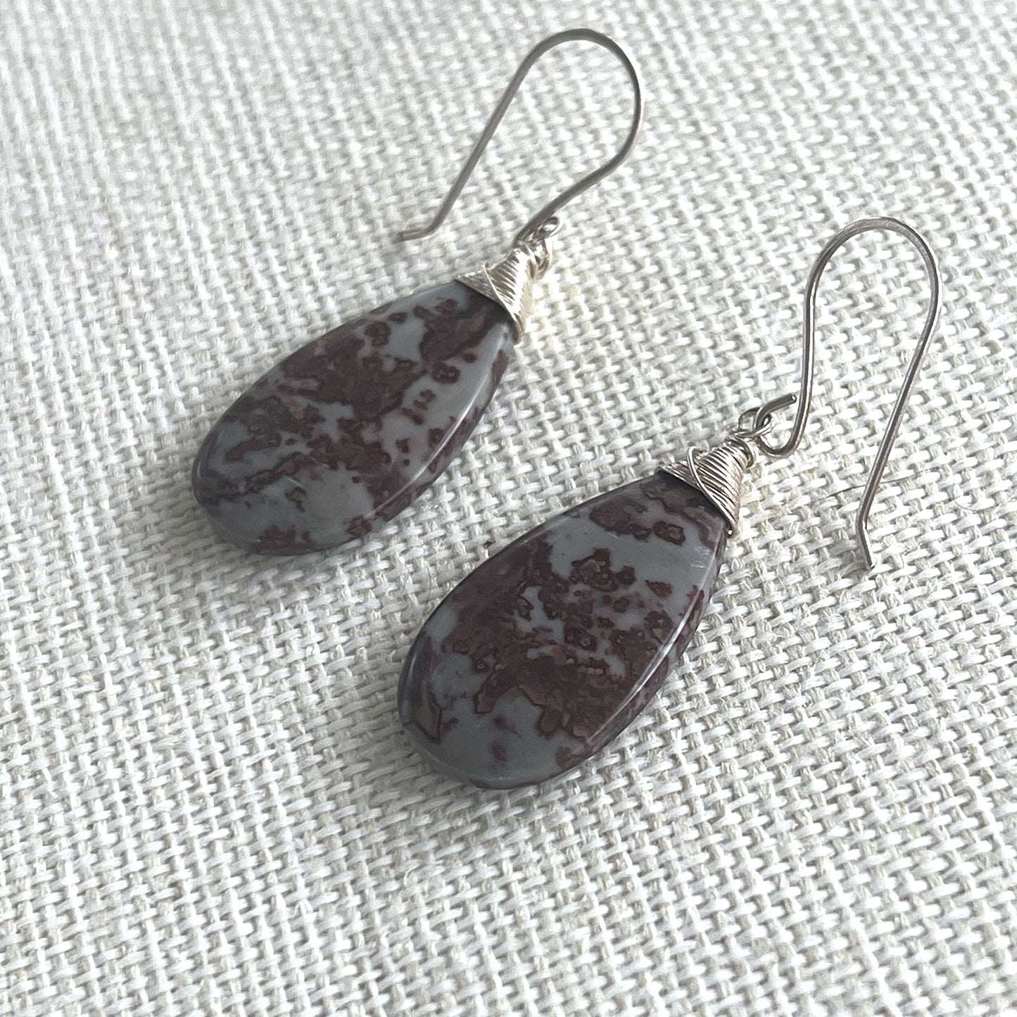 STERLING SILVER CHOHUA JASPER EARRINGS - NURTURE ME TALISMAN