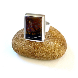 STERLING SILVER TIFFANY STONE RING - I RELEASE TALISMAN